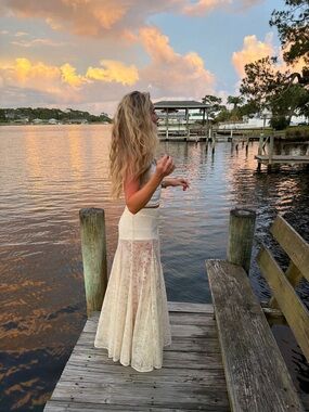 Free People Lace Maxi Skirt